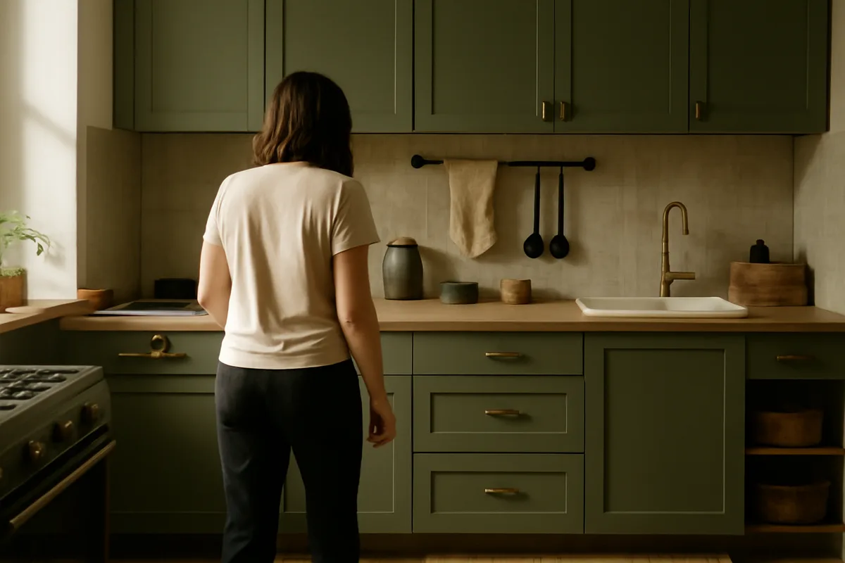 Personnaliser sans sacrifier la fonctionnalité — Les choix décoratifs donnent une identité forte à la pièce : couleurs, textiles, poignées, accessoires. Les teintes naturelles comme le vert olive s'accordent souvent avec des matériaux bruts et créent une ambiance apaisée. Néanmoins, gardez