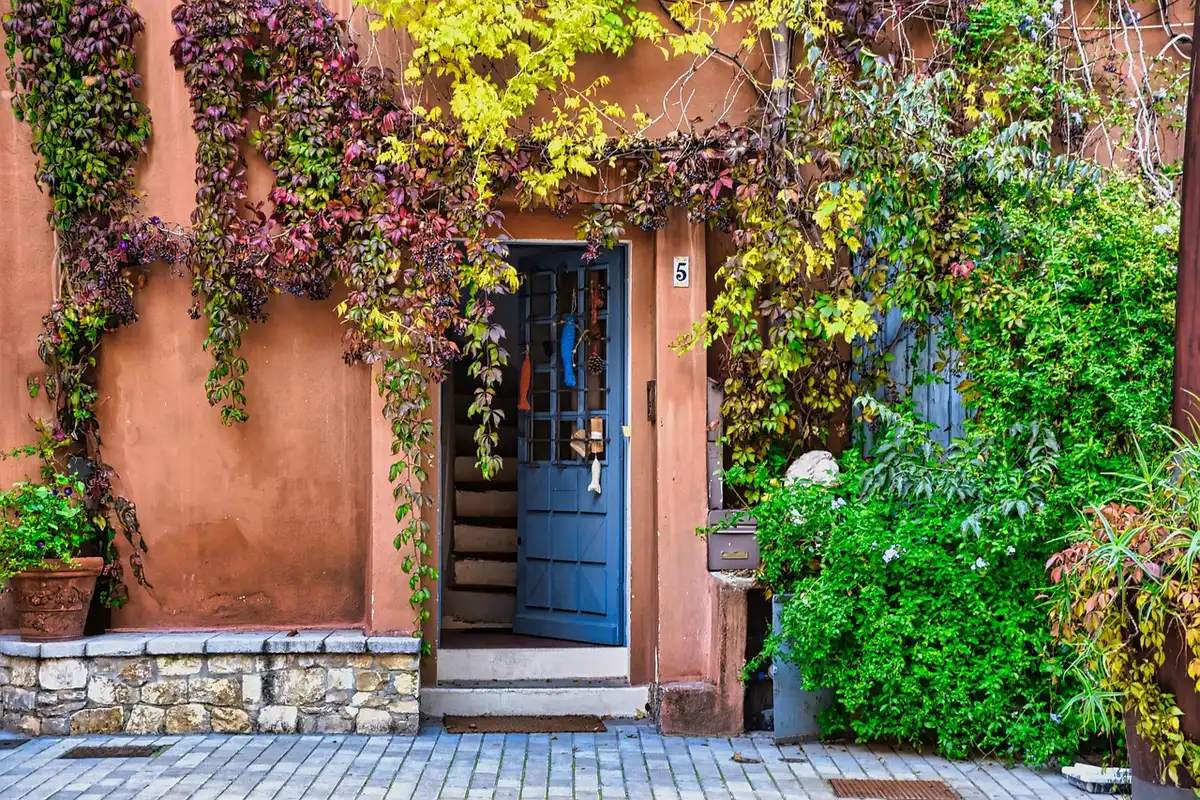 Maison avec grandes vitrages orientés plein sud montrant l'ensoleillement et l'orientation
